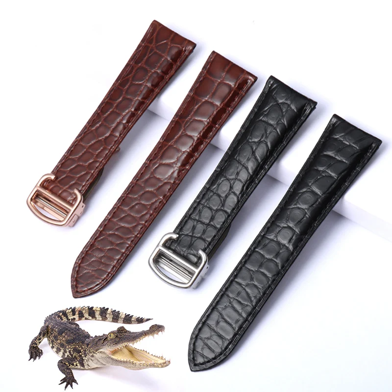 Cartier Watch Tank - Alligator Genuine Leather Watch Strap For